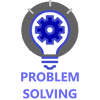 Problem solving Icon - light bulb illuminated with gear cog in center
