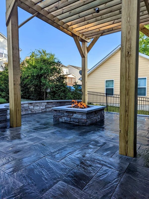 Pergola with Natural Gas Firepit