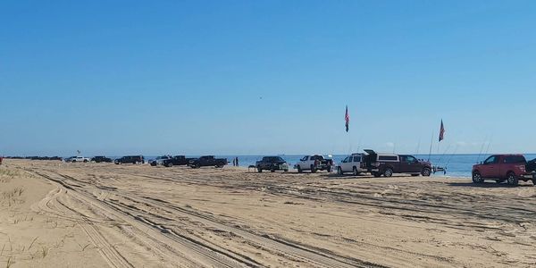 Many family's driving on the beach, knowing there portended by there beach assistance plan