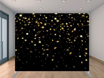 Black with yellow stars  - pillowcase / tension backdrop