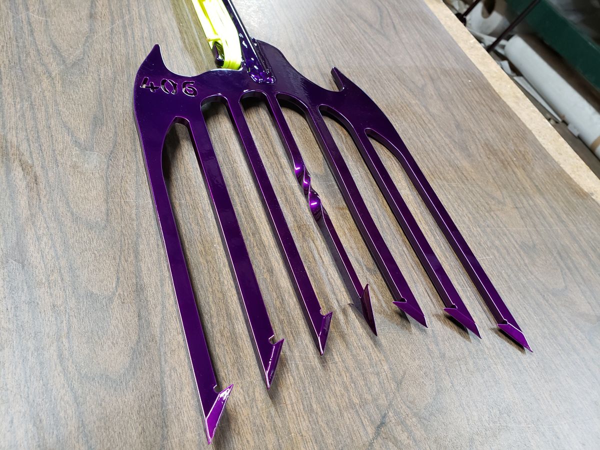 Purple/Yellow 406 Spear- 7 Tines(Curved Tines)(59)