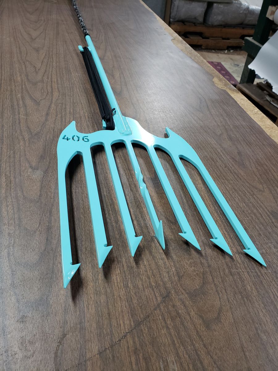 Tiffany Blue/Black 406 Spear- 7 Tines(Curved Tines)(59)