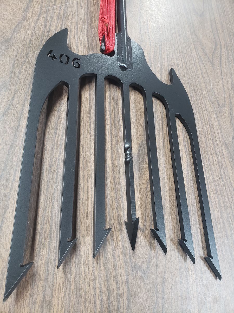 Satin Black/Red 406 Spear- 7 Tines(Curved Tines)(59)