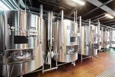 Microbrewery after being cleaned using dry ice blasting, Bakersfield, CA. 