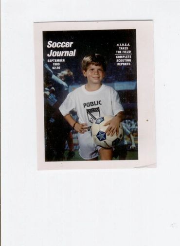 Boy featured on "Sports Journal" magazine cover.