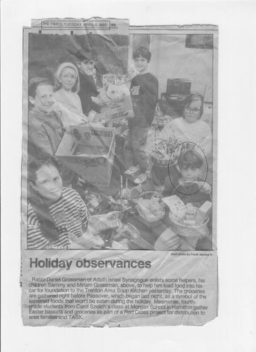 Newspaper clipping titled with holiday observances.