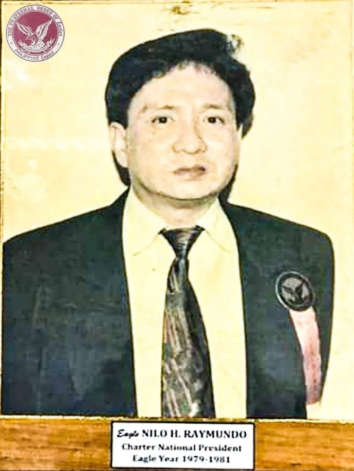 Portrait of a man identified as Charter National President from 1979-1981.