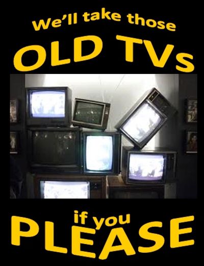 Old televisions, computer monitors