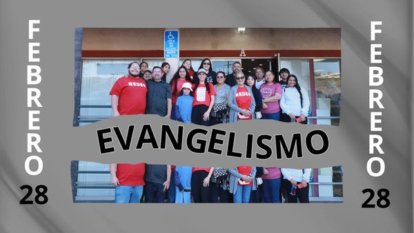 Group photo of people gathered for an evangelism event on February 28.