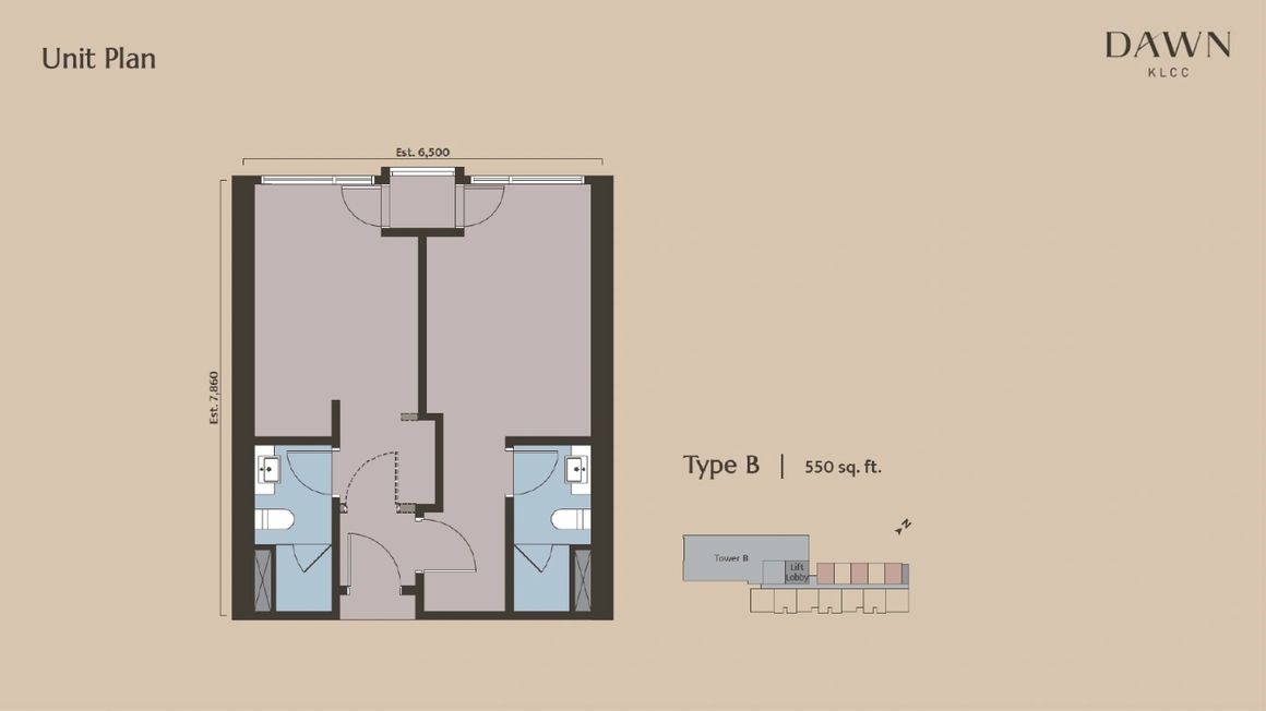 Dawn Type B floor plan in KLCC, Kuala Lumpur