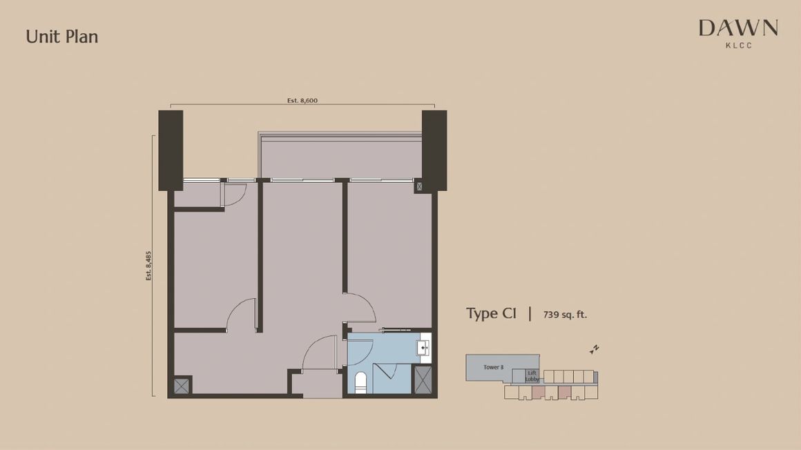 Dawn Type C floor plan in KLCC, Kuala Lumpur