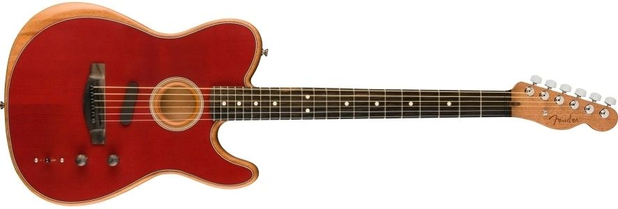 Close up image of Fender's American Acoustasonic Telecaster to convey the best acoustic guitars under $2,000