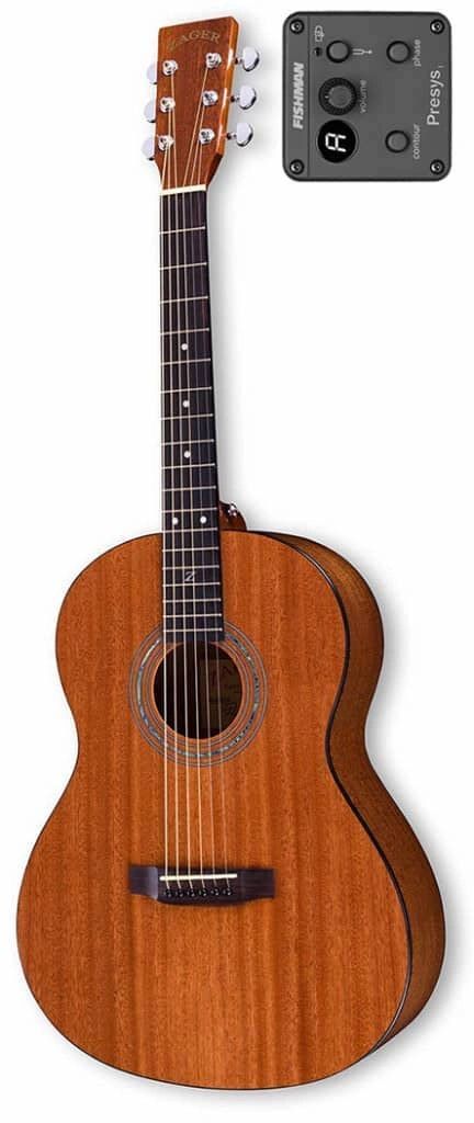 Zager Guitar's Parlor Size Solid African Mahogany Acoustic Electric