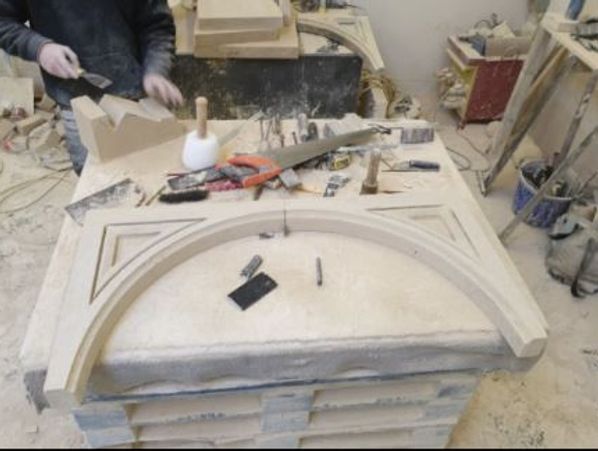 Traditional stone carving restoration in Bath