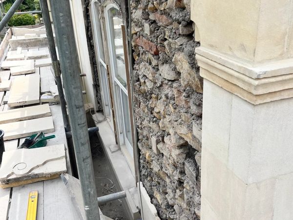 Bath Stone Restoration, Lime Based Pointing, Clifton Bristol. Expert stone repair, lime mortar repointing, stone restoration Bristol