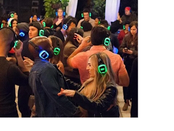 Turn up the party — without turning up the noise!

Our LED wireless silent headphones let guests dan