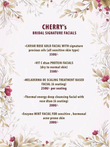 CHERRYS BRIDAL SIGNATURE FACIALS