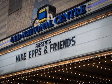 Marquee sign for Mike Epps &amp; Friends at Old National Centre.