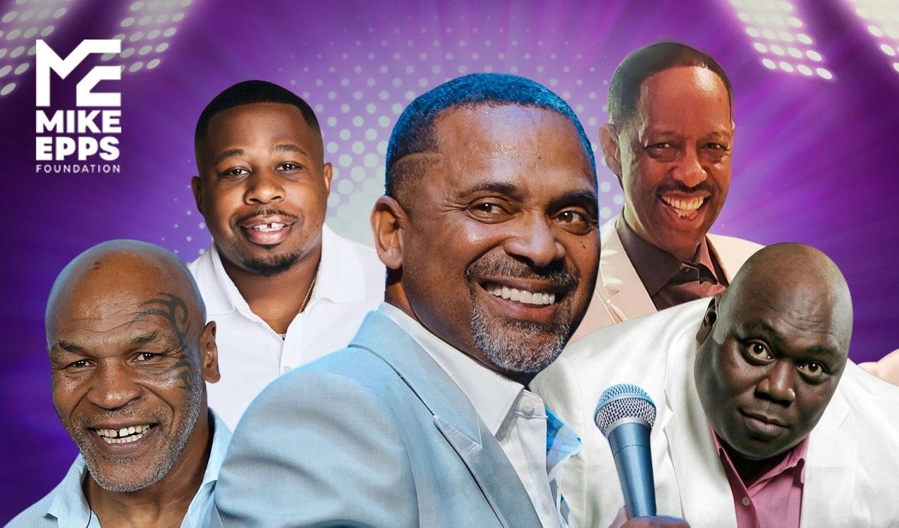 Mike Epps Foundation promotional image with smiling men.