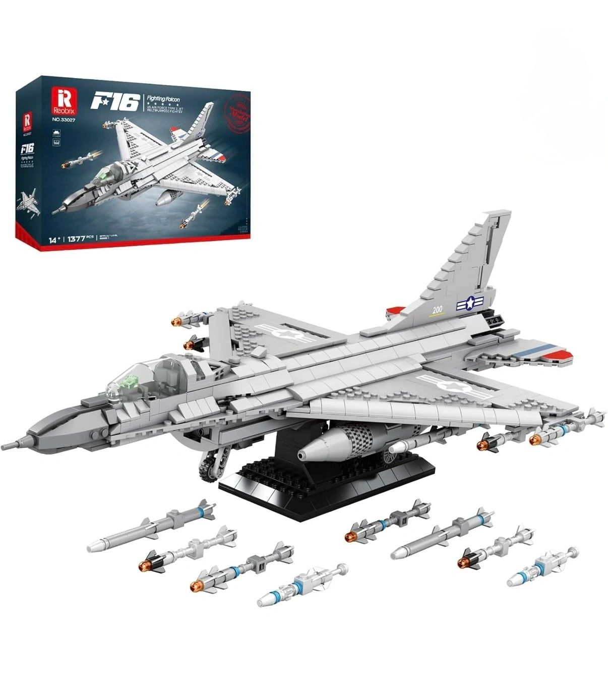 F-16 Fighting Falcon Fighter Jet Building Blocks Military Set