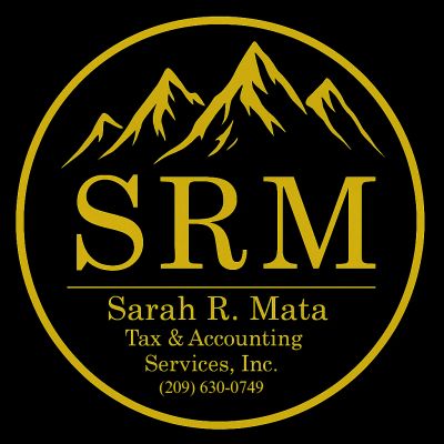 Gold and black logo for Sarah R. Mata Tax &amp; Accounting Services.