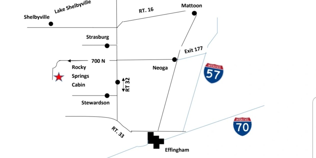 Map for Rocky Springs Cabin