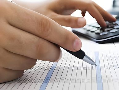 GST tax calculation with invoice paperwork