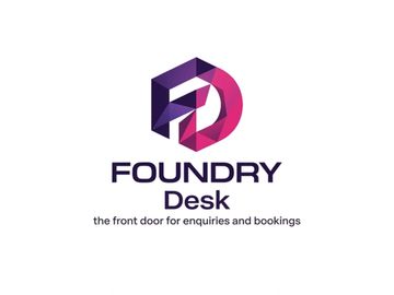 Logo for Foundry Desk with a modern purple and pink design.