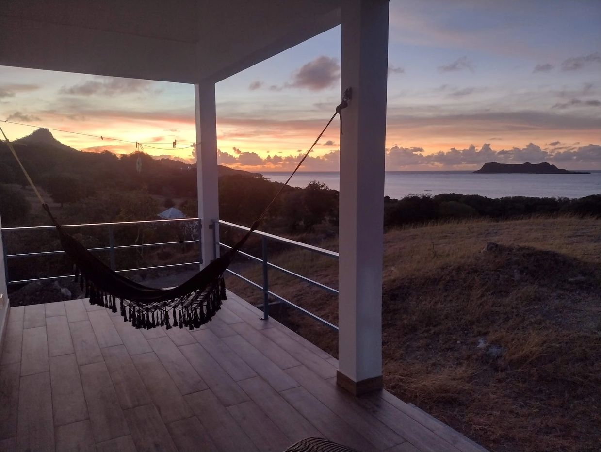 Sunrise from the corner of the seaside verandah