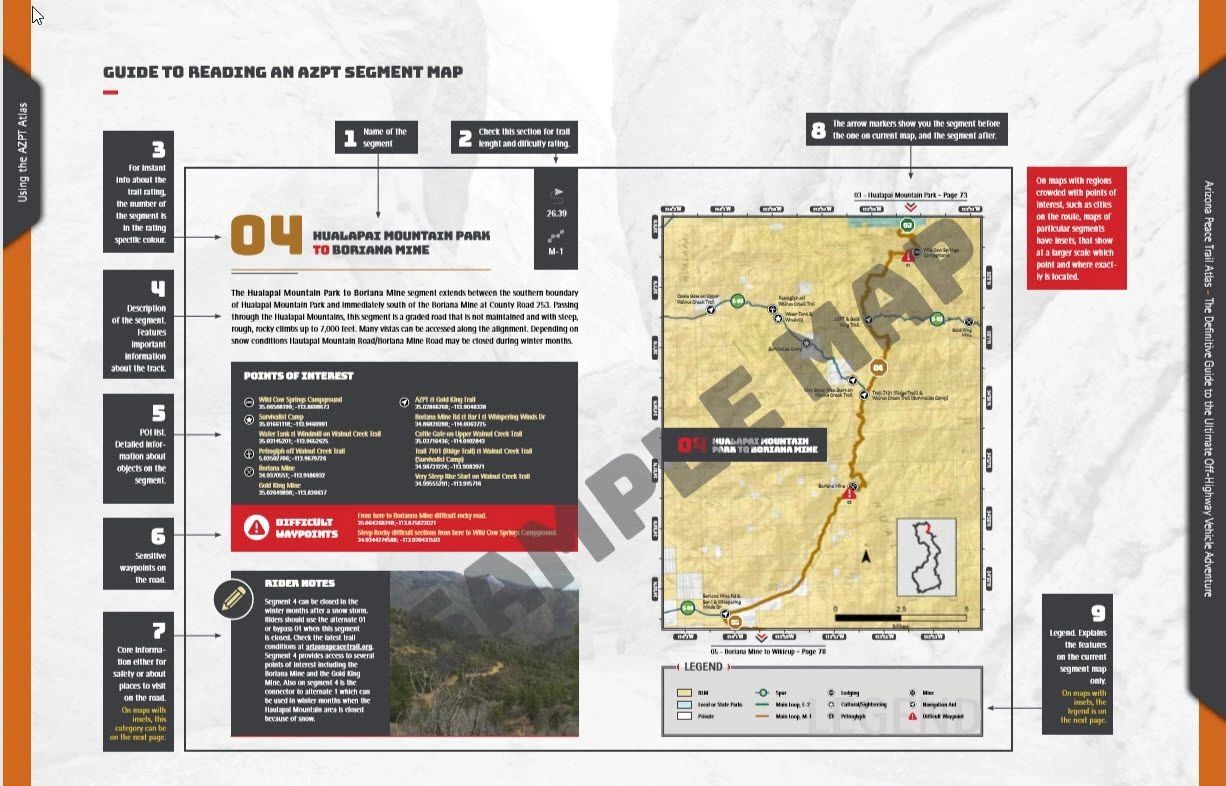 Arizona Peace Trail Atlas Sample Map