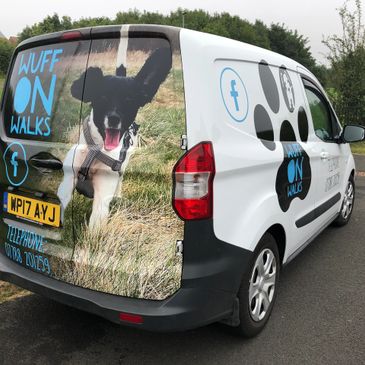 The Wuff On Walks bespoke fitted van with crates and ventilation.