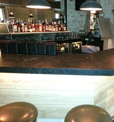 Black granite commercial bar top