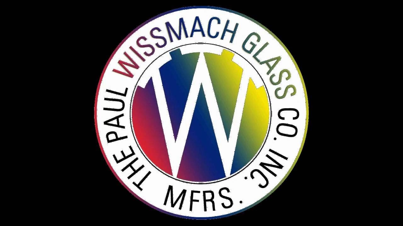 English muffle Manufactured by Wissmach Glass logo