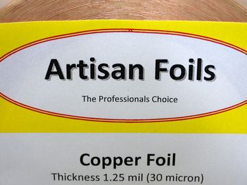 Available from Art Glass Supplies WA is the Artisan Copper Foil . For Art Glass Projects.