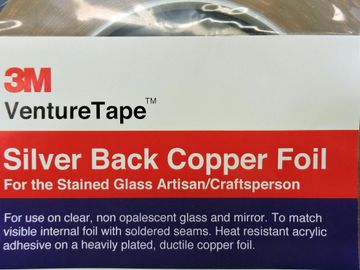 Available from Art Glass Supplies WA is the 3M Venture Tape Silver Back Foil for  Art Glass Projects