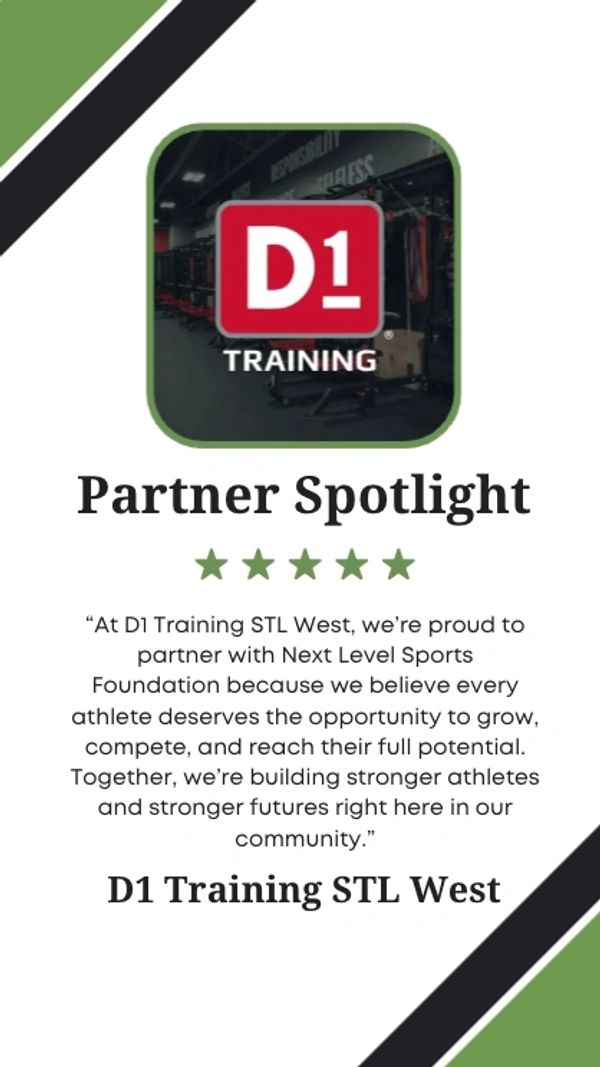 D1 Training STL West partners with Next Level Sports Foundation to empower athletes.
