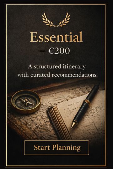 Essential travel plan for €200 with curated itinerary recommendations.