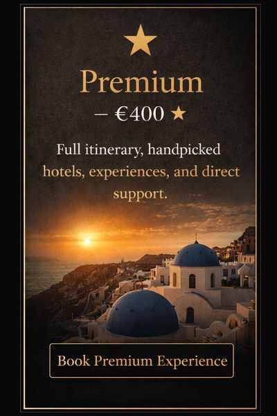 Premium travel package for €400 with handpicked hotels and experiences.