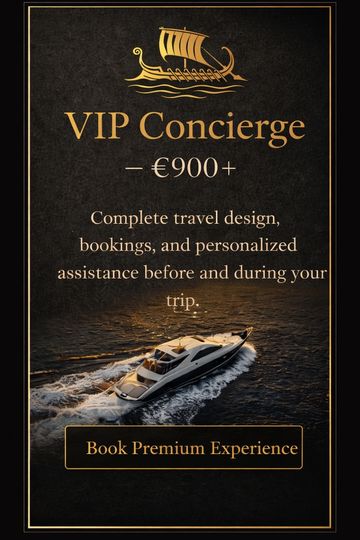 Elegant VIP Concierge ad for luxury travel at €900+ with personalized service.