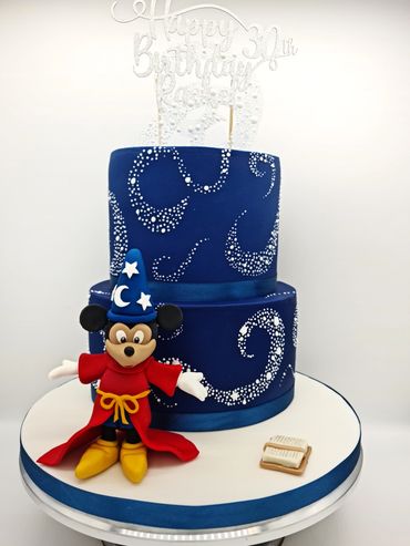 Two-tier Fantasia Cake, complete with handmade Mickey Mouse 