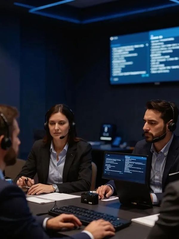 Reunião de Negocios com auxilio da tradução simultanea remota