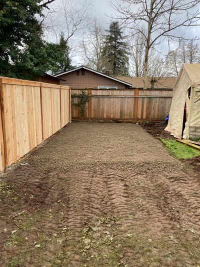 Gravel pad installed and fence built for client in Keizer