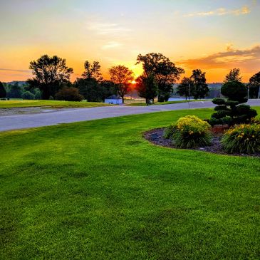 A serene landscape featuring lush green hills under a clear blue sky.