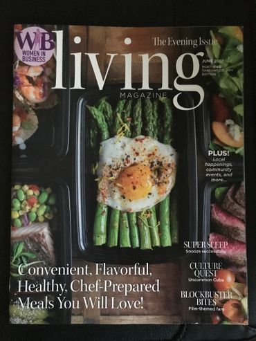 food photography cover of living magazine with asparagus with an egg on top