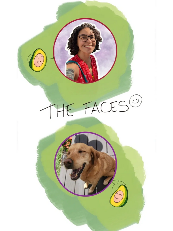 breathwork practitioner and her dog smiling