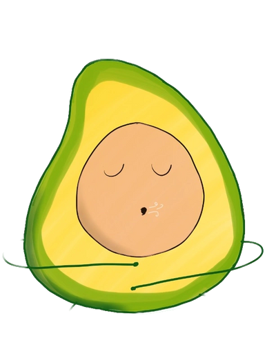 avocado practicing breathwork