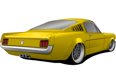 Yellow vintage sports car with sleek design and custom wheels.