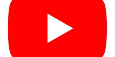 YouTube logo with red play button.