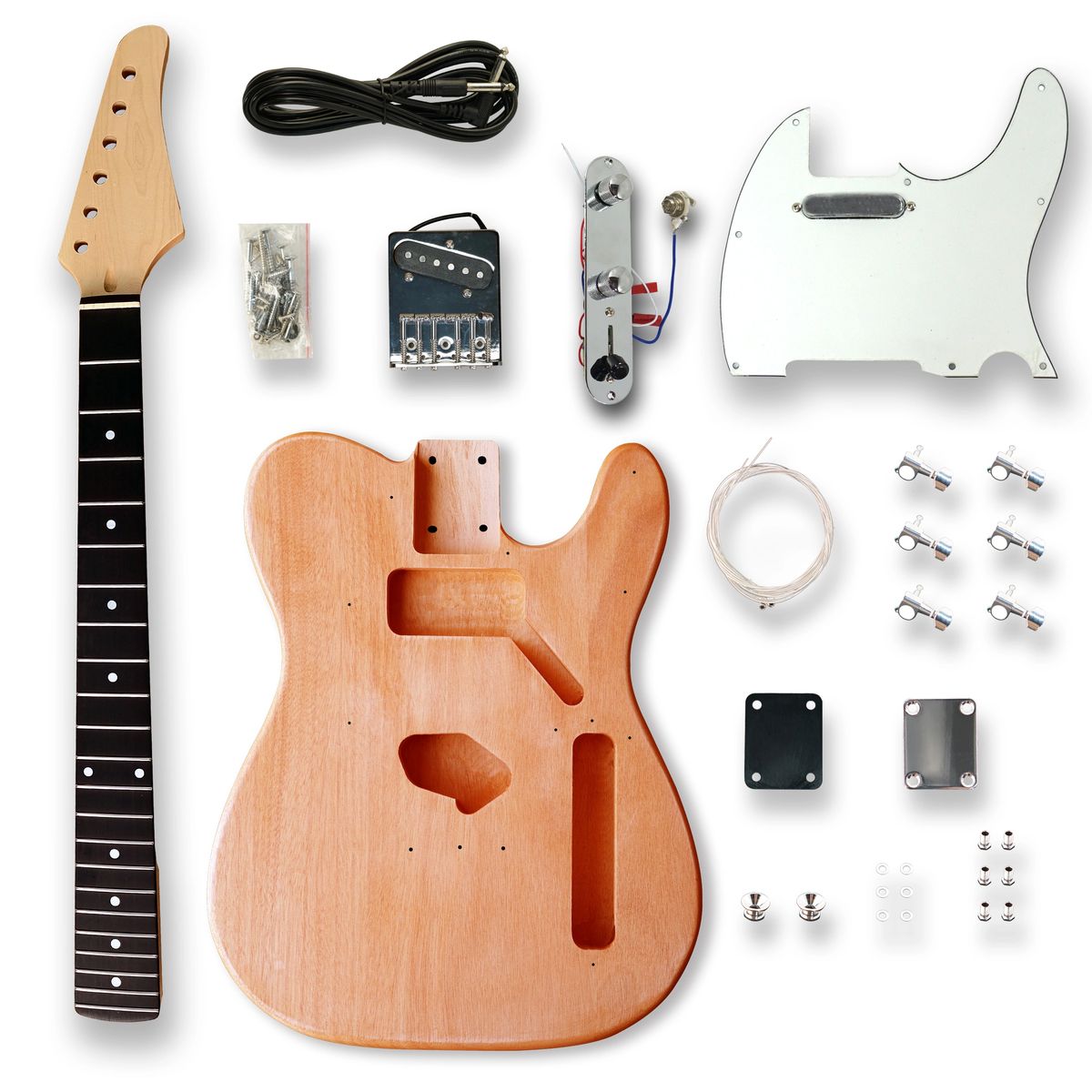 BexGears DIY Electric Kit TL Style Guitar Kits Beginner Kits okoume Body Maple Neck Chrome