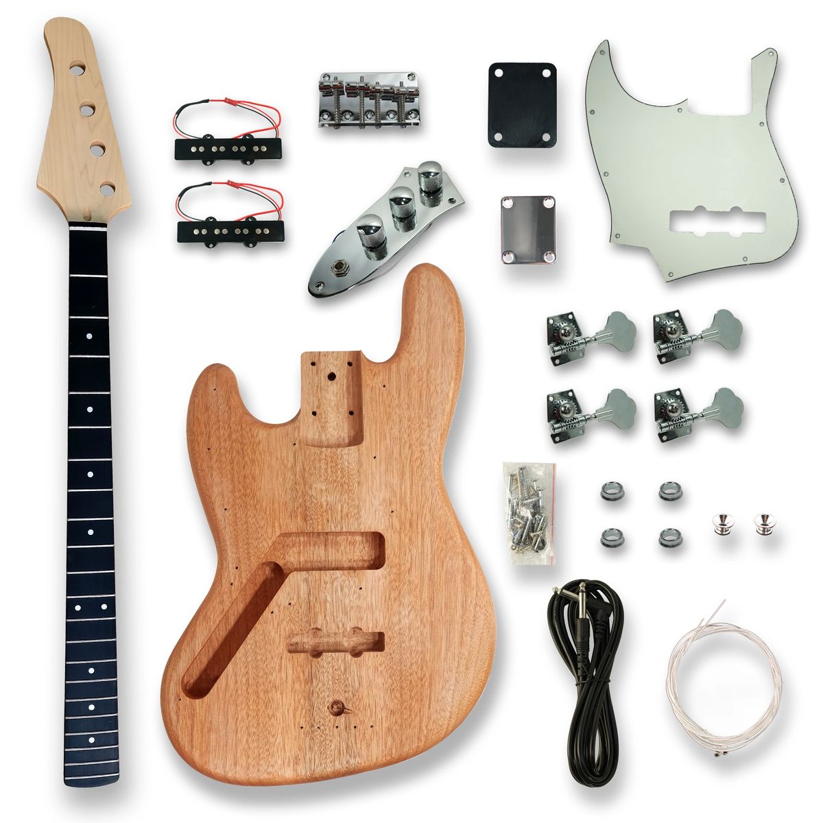 BexGears DIY Left-handed Electric Bass Guitar Kit JB Style Guitar Kits  Beginner Kits okoume Body